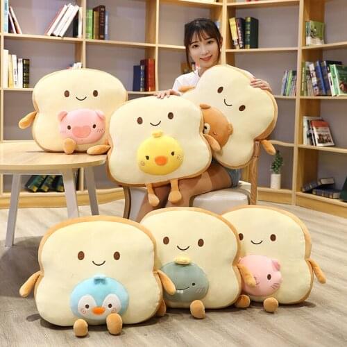 Creative Sliced Bread Plush Pillow Soft Bread Pillow Cute Soft Doll Cushion Stuffed Plush Toy for Children Baby Birthday Gift