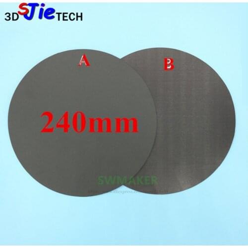 Round 240mm Magnetic adhesive Print Bed Tape Print Sticker Build Plate FlexPlate for DIY Kossel Anycubic Delta 3D Printer parts
