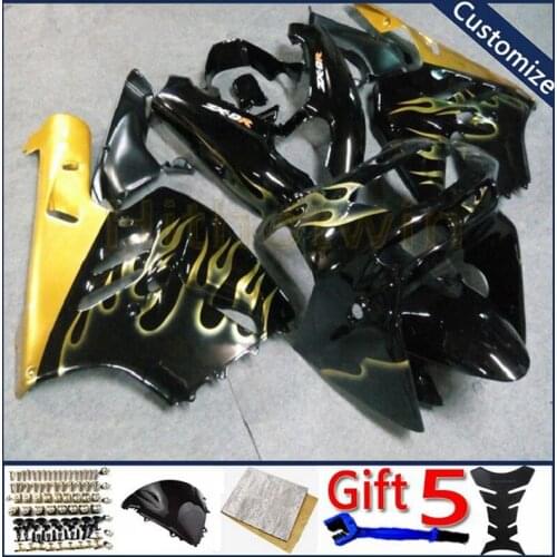 Bodywork kit motorcycle fairings For ZX9R 1994 1995 1996 1997 ZX-9R ABS plastic panels kit yellow flames