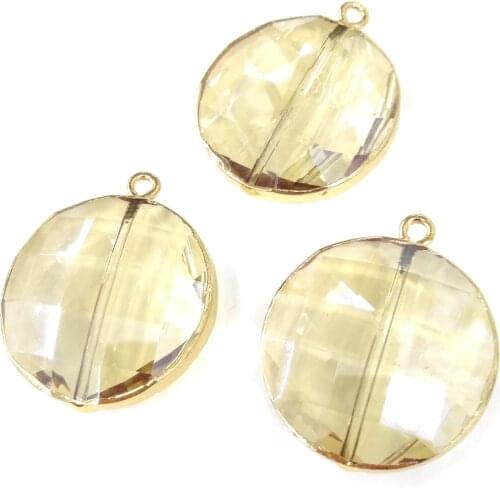 Natural Stone Quartz Pendants Round shape Pendant for Jewelry Making Diy necklace accessories Reiki Healing Jewellery Gift