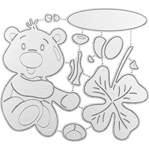 T3EC Bear Metal Cutting Dies Stencil Scrapbooking DIY Album Stamp Paper Card Mold Embossing Decoration