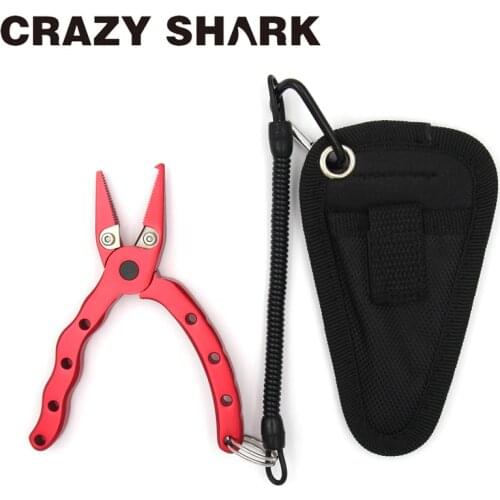 CrazyShark Mini Fishing Pliers Aluminium Alloy Hook Remover Braid Line Cutting Tools Carp Fishing Scissors 115mm
