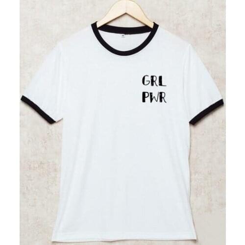 Fashion Clothing Crewneck Short Sleeve Cotton tshirts GRL PWR T-SHIRT Outfits Unisex Funny Shirt Girl Cute Letter Tees Tops