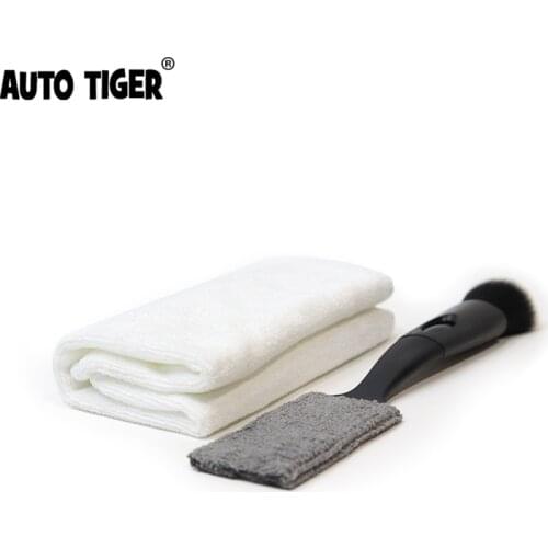 AUTO TIGER Air-Conditioning Air Outlet Kit Cleaning Brush, Double-Sided, Microfiber Towel, Car Interior Cleaning Tool Kit