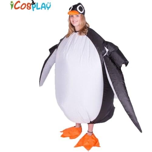 Inflatable Penguin Costume for Women Men Adult Party Carnival Cosplay Dress Blow Up Suit Halloween Xmas Purim Garment Stage Club