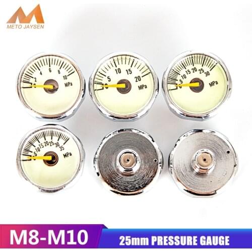 PCP Paintball Luminous Mini Air Pressure Gauge Manometre 10Mpa 20mpa 30Mpa 35Mpa One Inch M8x1 M10x1 Thread