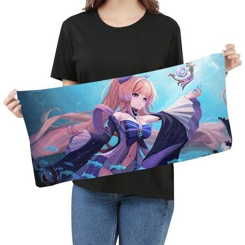 Hot Game Genshin Impact Sangonomiya Kokomi Bath Towel Bathroom Microfiber Towels Facecloth Washcloth 72x37cm
