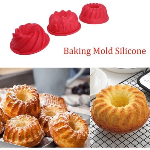 Practical Spiral Ring Cooking Silicone Mold Donuts Bakeware Cups Cake Cupcake Liner Baking Mold Kitchen Bread Cake Decorate Tool