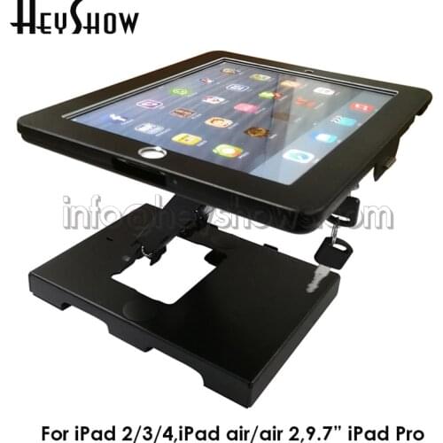Adjustable Tablet Display Stand Desk Enclosure Lockable IPad Holder Tablet PC Table Housing Anti Theft Mount For IPad 2/3/4 Air