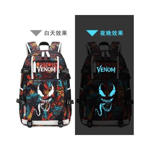 Venom Fashion 3D Printing laptop Backpack Men Women Travel Bags Casual USB Charging Knapsack Schoolbag Venom Oxford Backpacks