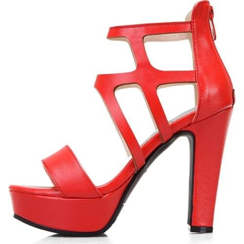 Summer Gladiator Sandals Women Fashion Cut-out High Heels Platform Ankle Boots For Women Open Toe Ladies Party Shoes and Sandals
