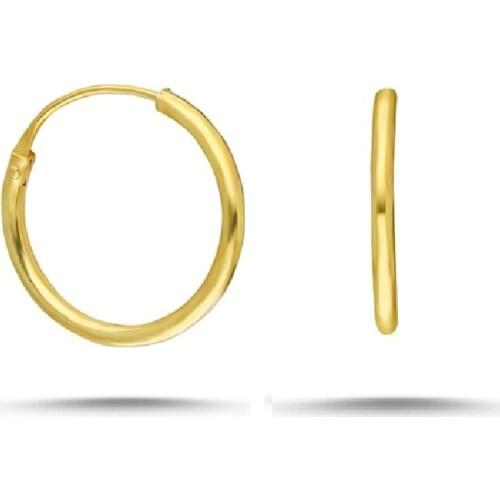 Silver Ring Earrings 14 mm Gilded