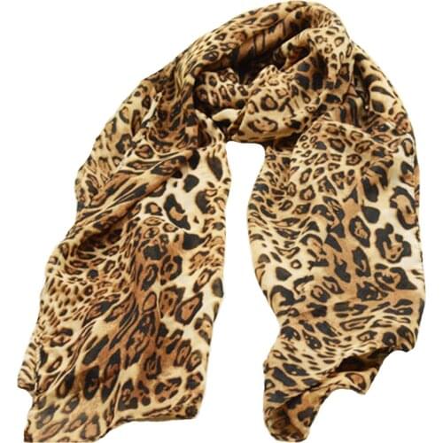 160x60CM Chiffon Leopard Scarf Brand New Fashion Women Long Chiffon Scarves Leopard Print Shawl All-match Lady Soft Scarf