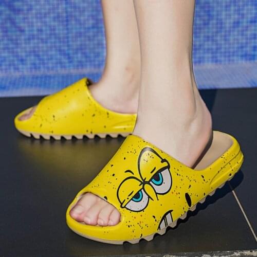 Cartoon Men Casual Slippers Fashion Print Fish Mouth Flip Flops Men Slippers Platform Slides Men Lovers Shoes claquette homme
