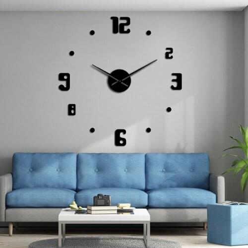 Modern Design Quartz Clocks Wall Watch DIY Large Wall Clock Big Clock Needle Acrylic Mirror Diy Sticker 3d Stickers Home Decor