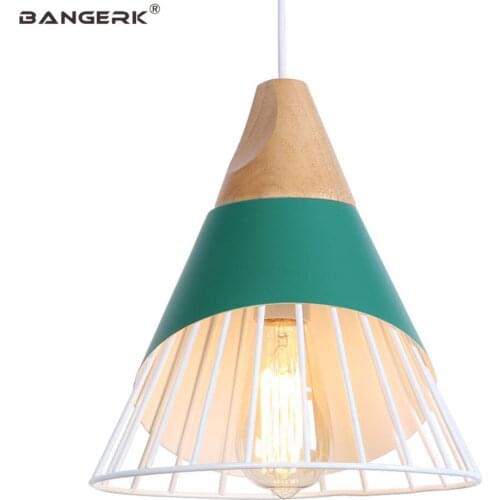RH Style LED Pendant Lamp Loft Decor Modern Iron Wood Hanging Light Dining Room Bar Home Lighting Droplight Luminaire E27 Bulbs