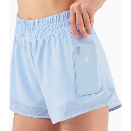 Loose Shorts Casual Sports Shorts Women Mesh Patchwork Yoga Pants Pocket Elastic High Waist Sports Shorts Women