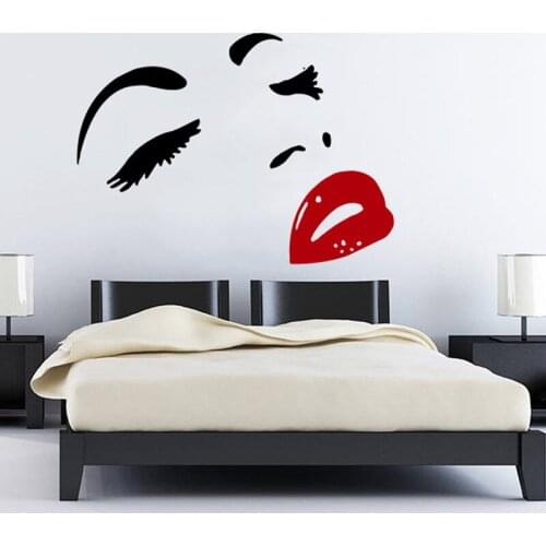 YOYOYU Lips Eyes Vinyl Wall Sticker Beauty Salon Girl Face Makeup Removeable Decal Bedroom Hoom Decoration Poster ZX315