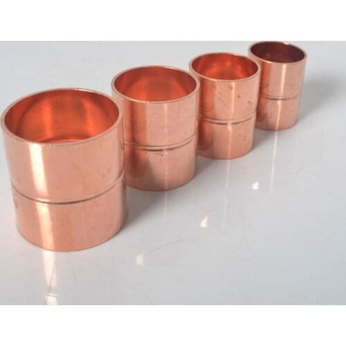 6.35mm 1/4" Inner Diameter Copper End Feed Straight Equal Coupling Plumbing Fitting Scoket Weld Water Gas Oil 0.65mm Thickness