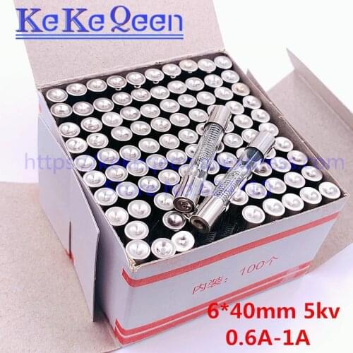100pcs/lot 6*40mm 5KV Microwave Oven Fuse 0.6A 0.65A 0.7A 0.75A 0.8A 0.85A 0.9A Glass Tube Fuse 5000V 6x40mm High-voltage Fuse