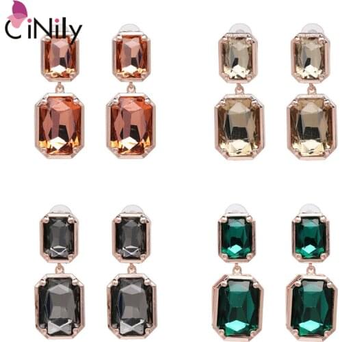 CiNily Classic Multicolor Crystal Rose Gold For Womens Jewelry Drop Earrings Wedding Party Birthday Gift FH8925
