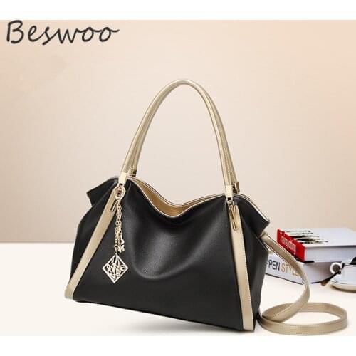 New 2021 Female Bags PU leather Fashion Commuter Bags Handbag for Women Large Capacity Contrast Color Satchels Shoulder Bags