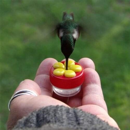 1pcs Flowers Shape Handhold Plastic Bird Hummingbird Feeder Drinker Plastic Seed And Water Pet Supplies