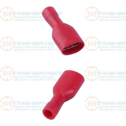 1000pcs/bag 6.3mm Red Female Full Insulated Quick Connector Terminal Crimp Terminal AWG FDFD2-250 for Jamma Harness wires cable