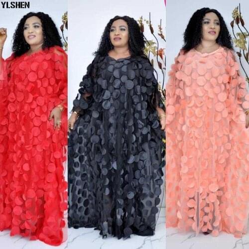 2019 Autumn African Dresses for Women Super Size New Dashiki Fashion Loose Embroidery Abaya Muslim Long Dress African Clothes