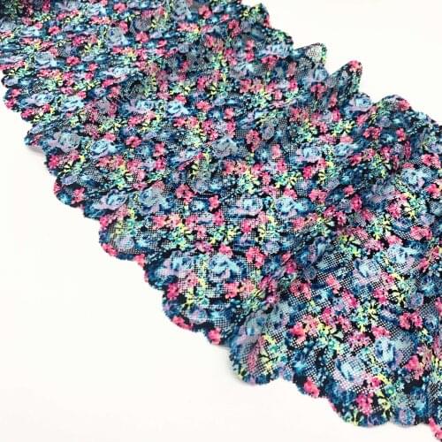 3y/lot 7 - 8 7/8 inch Colorful Mix Elastic Stretch Lace trim Skirt Hem Underwear Sewing Craft DIY Apparel Fabrics Lace Lingerie