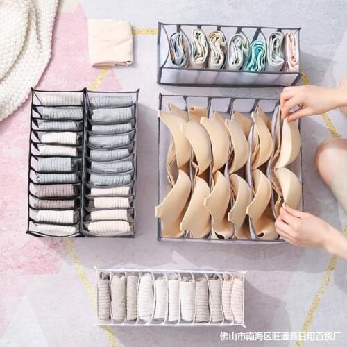 3PCS Size Underwear Storage Box Mesh Bra Panties Socks Storage Drawer Type Storage Box Compartmentalizing Bags Home Organization