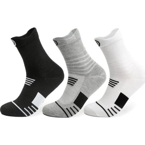 5 Pairs/Lot Autumn Winter Mens Sport Socks Breathable Cotton Cycling Basketball Football Soccer Running Trekking Socks EU39-45