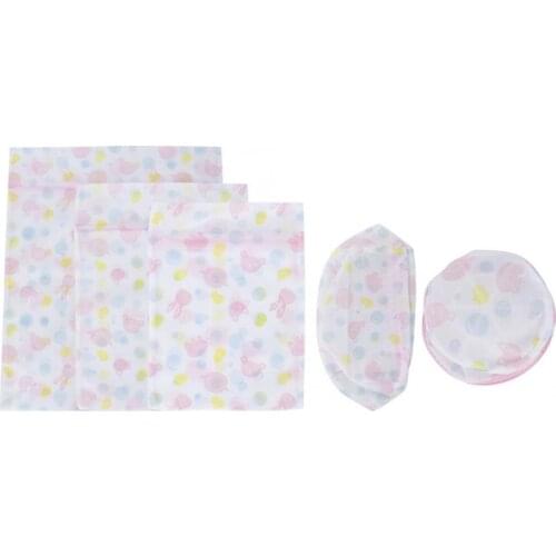 5Pcs Flower Printed Mesh Laundry Washing Drying Bag Clothes Organizer Socks Bra Lingerie Underwear Bag Dirty Clothes Storage Bag
