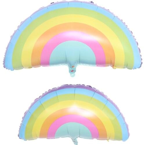 5pcs Cartoon rainbow balloon birthday theme background wall aluminum foil hydrogen balloon children birthday party toy balloon