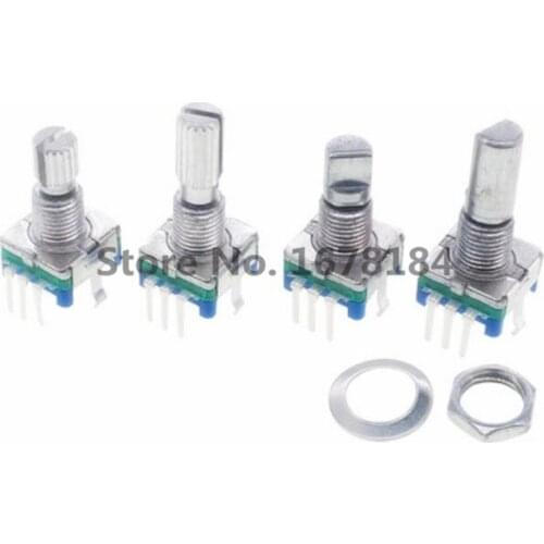 5PCS Half / Plum Axis Rotary Encoder, Handle Length 15mm /20mm Code Switch/EC11/ Digital Potentiometer With Switch 5Pin