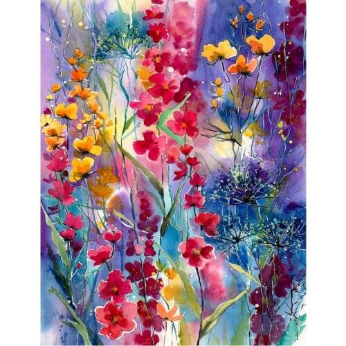 5D Diamond Embroidery Watercolor Flowers Diy Diamond Painting Full Drill Round square Mosaic rhinestone Cross Stitch kit A2104