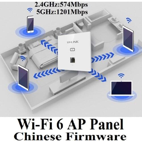 802.11AX WiFi 6 Access Point Dual Band 1800Mbps in Wall AP WiFi6 project Indoor AP 2.4GHz 574Mbps 5GHz 1201Mbps PoE PowerSupply