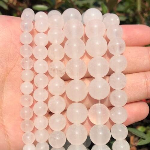 AAA+ Round Shape Natural White jades Stone Beads For Jewelry Making DIY Crystal Bracelet 2/3/4/ 6/8/10 /12 mm Strand 15