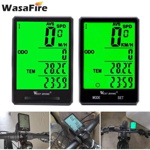Wireless Bike Computer 2.8 inch LCD Screen Bicycle Speedometer Waterproof Backlight MTB Odometer Stopwatch Cycling Accessories
