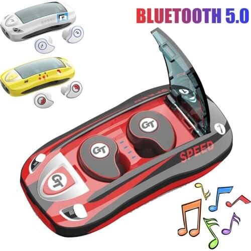 2019 Cartoon Design TWS Bluetooth 5.0 Earphones Twins Mini Sports Headphones Handsfree Call in-Ear Earpieces w/Mic Charging Case