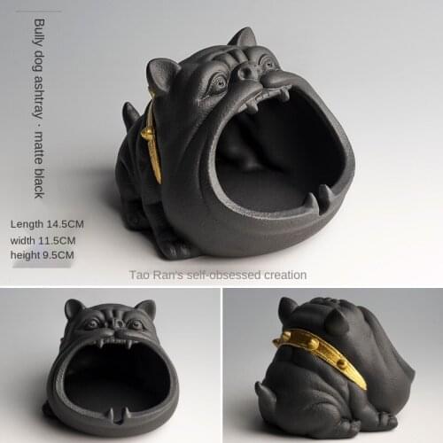 Household Cute Cartoon Dog Ashtray Creative Personalized Trend Car Windproof Prevent Fly Ash Ceramic Large Ashtray