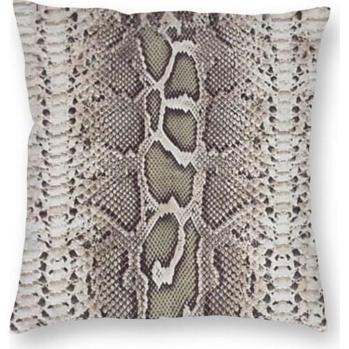 Faux Boa Constrictor Snake Skin Throw Pillow Cover Polyester Decorative Pillow Snakeskin Creative Cushion Covers