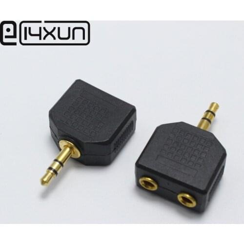 EClyxun 1pcs gold plated 3.5mm Male plug to Female jack 3.5 Audio Connector 2 in 1 Stereo Headset Dual Track Headphone