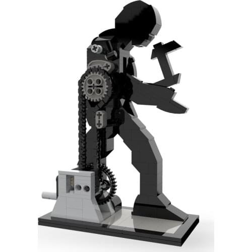 MOC Hammering Man Figure Statue Building Blocks Model Home Decoration Figure Carving Bricks Idea Machine Toys For Children Gifts