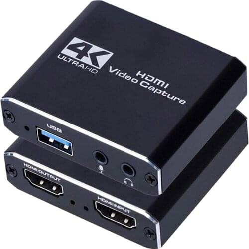 HDMI HD Video Capture Card USB Capture Card Game Live Broadcaster Microphone OBS Live Broadcast Recording Box 4K
