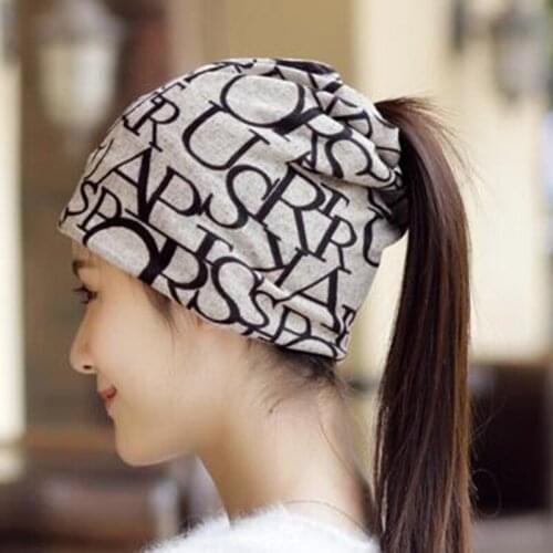 Hot Sale Soft Warm Cover Headgear Dual-Use Cap Winter Scarf Women Letter Beanies Skullies Unisex Men Gifts Fashion Accessory