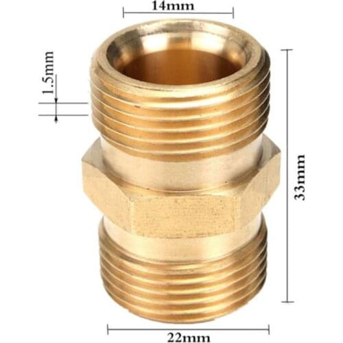 M22/14mm Male Adaptor Brass Pipe Hex Nipple Fitting Quick Adapter for Karcher screw fittings Coupler Connector Washer butt joint