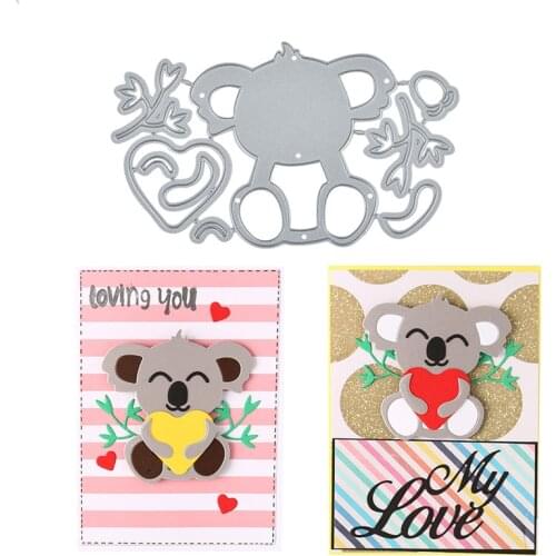 YaMinSanNiO Koala Metal Cutting Dies Love Man Stencils for Craft Dies Scrapbooking DIY Photo Album Paper Card Embossing Stencil