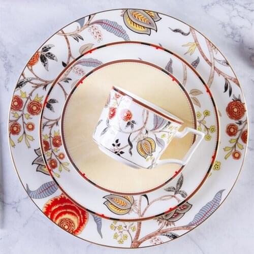 Tableware Dinner Plates Coffee Cup Saucer Set Bone China Dinnerware Fruit Plates Serving Plate Tea Cup Set Tea Set Coffee Set