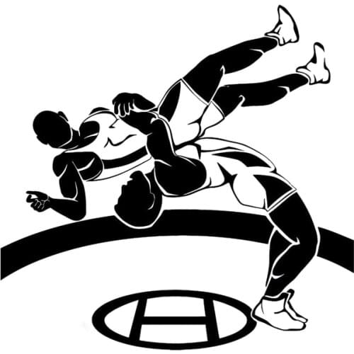 Car Stickers Interesting Wrestling Sports Pattern Car Decoration Accessories Stickers Are Suitable for Various Models, 16cm*16cm